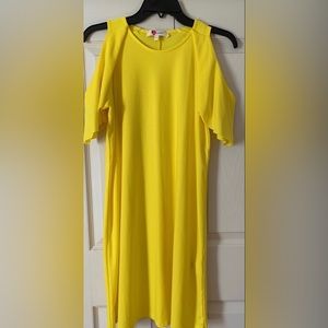 OLÉ Dresses | Cold Shoulder Ruffle Sleeve Dress, Color: Yellow, Size L, NEW!